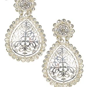 Lisi Lerch Ava Czech Silver Teardrop Earrings